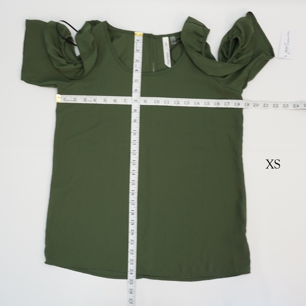 NY Collection Ruffle Cold Shoulder Top Blouse - Picture 5 of 8